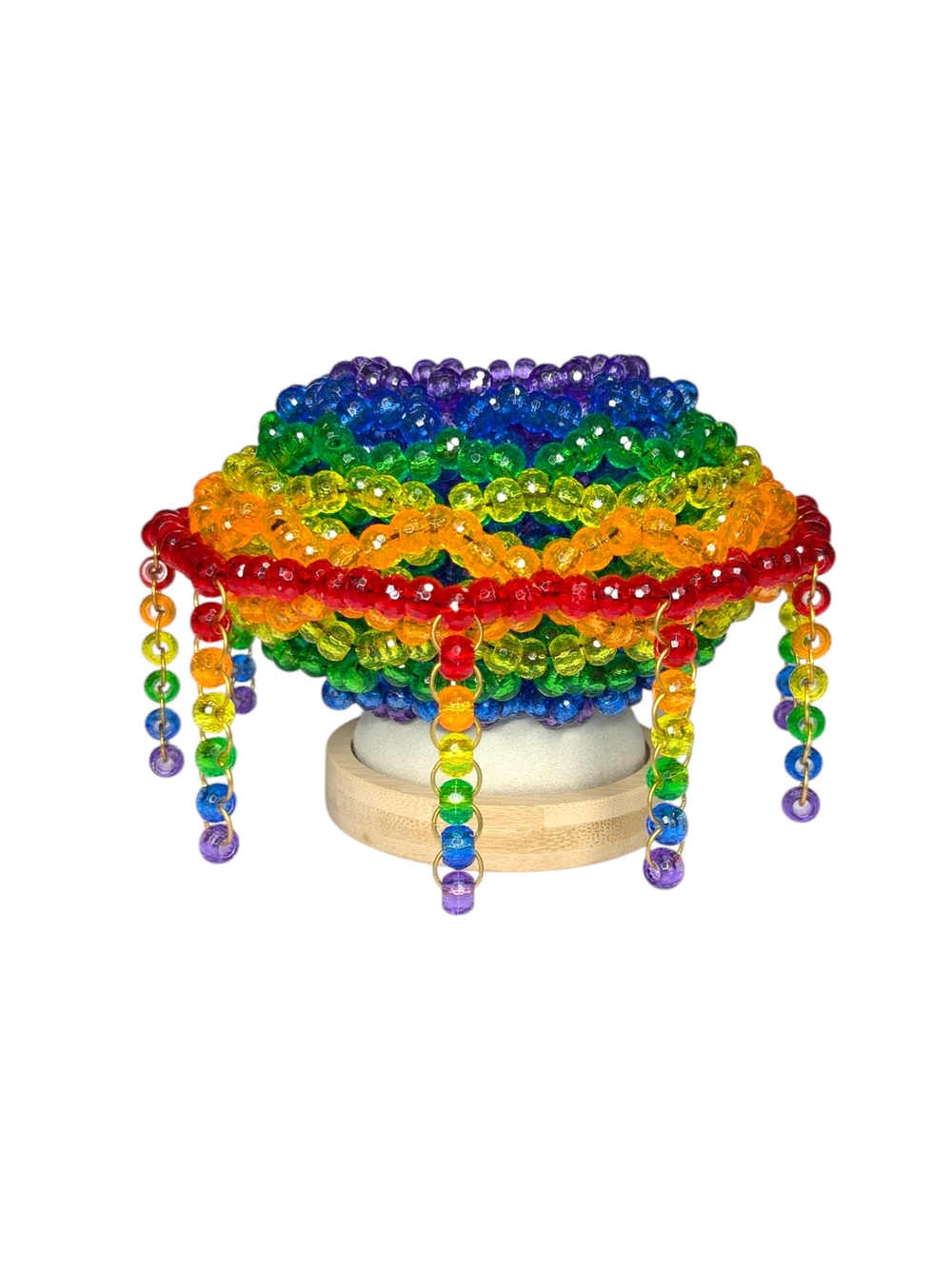 OOAK Epic Rainbow Kandi Cuff with Dangles | Rave Festival Cosplay